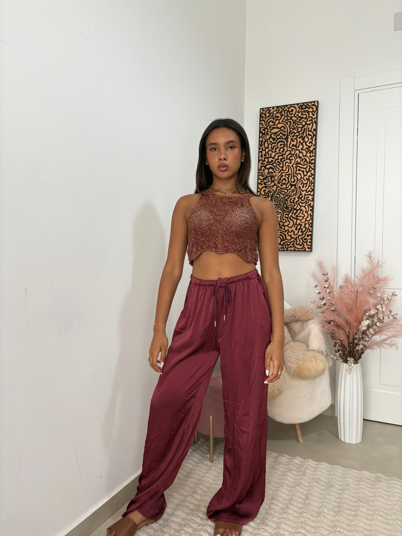 PANTALONI IN SATIN - VENERE