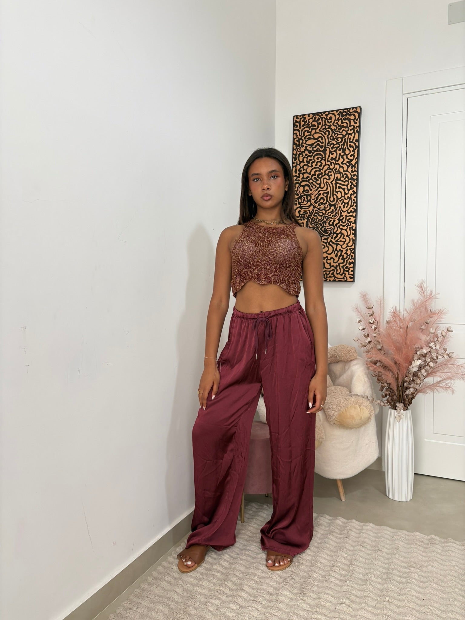 PANTALONI IN SATIN - VENERE
