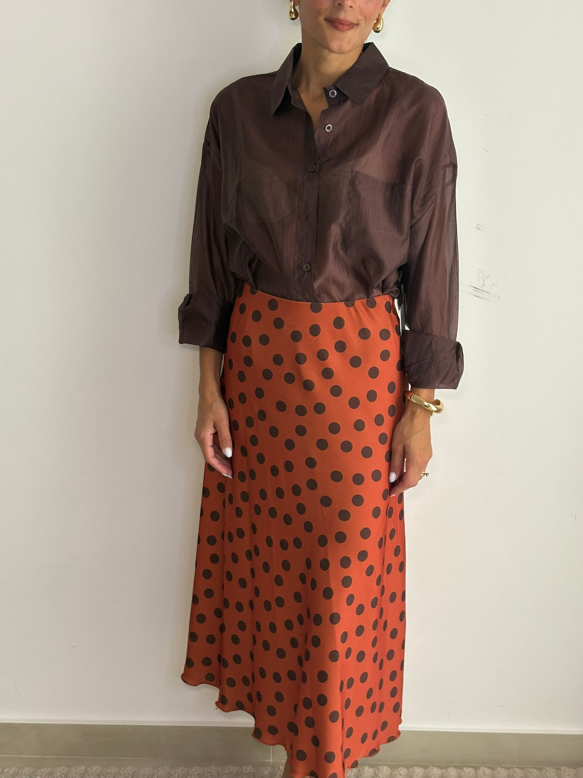 GONNA IN SATIN A POIS TOP QUALITY - "NIZZA"
