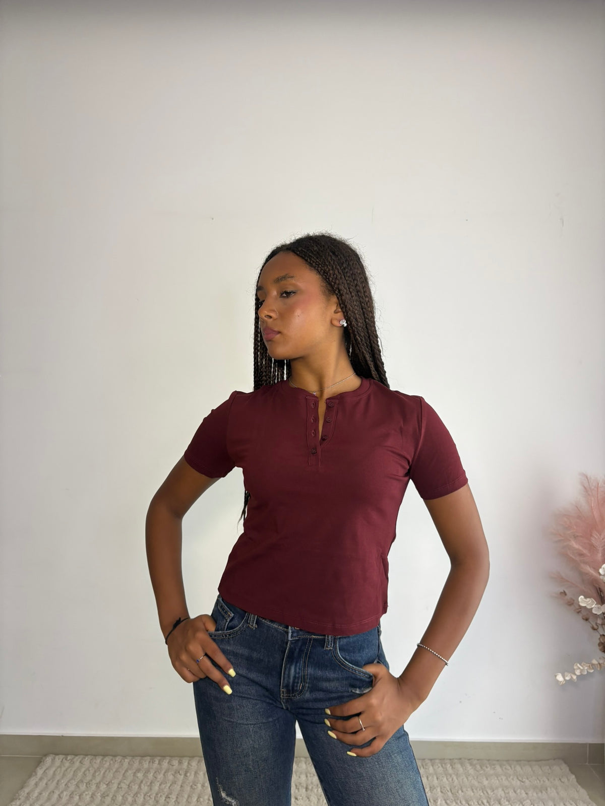T-SHIRT LUMINA CON BOTTONCINI - "ALMA"