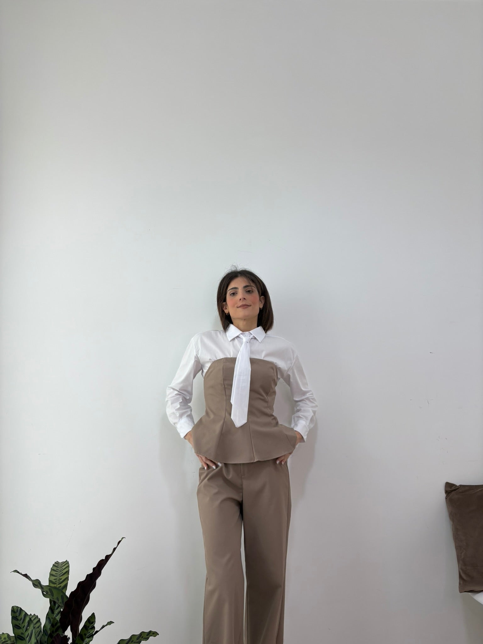 CAMICIA COTTON CON CRAVATTA