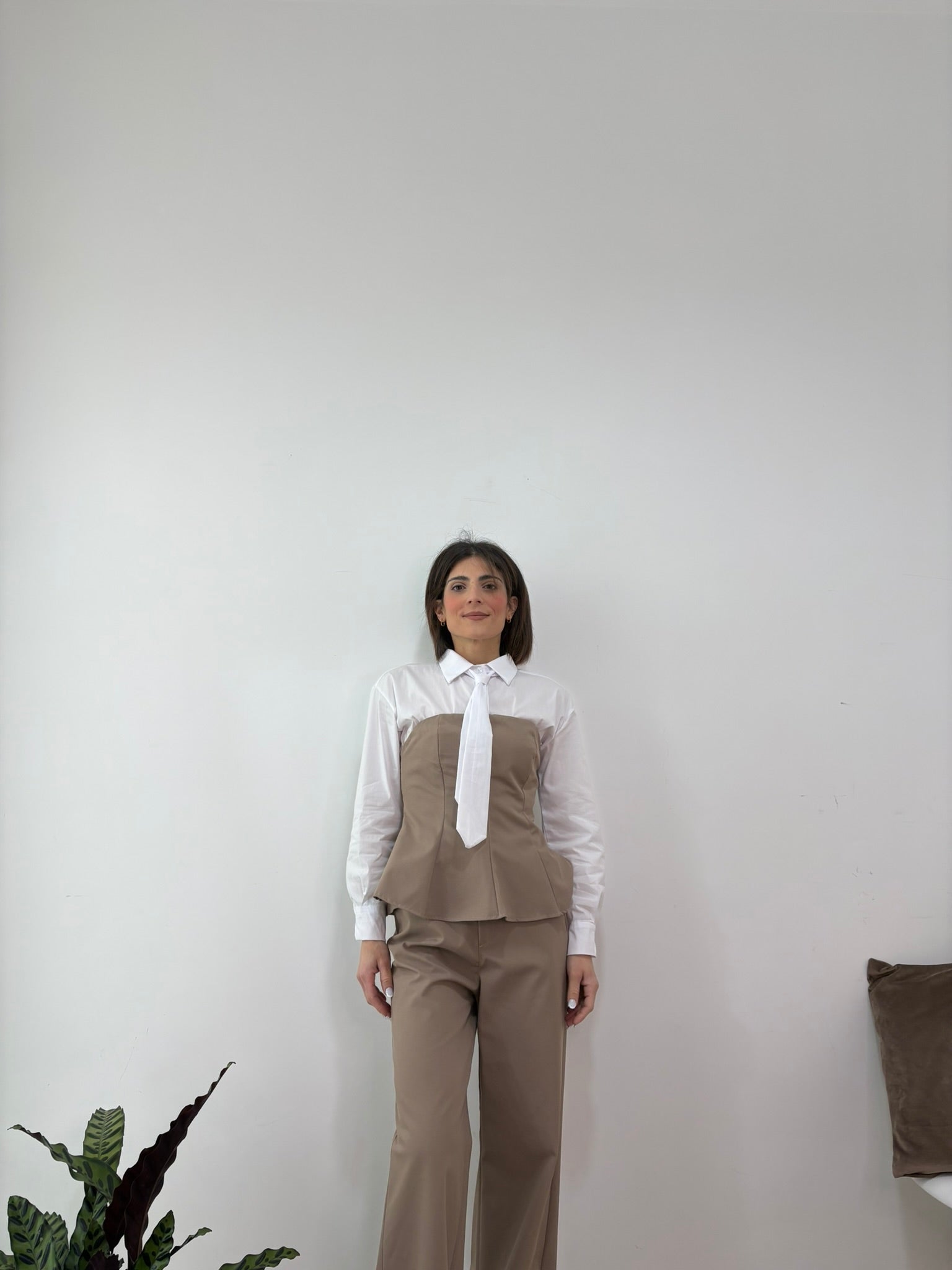 CAMICIA COTTON CON CRAVATTA