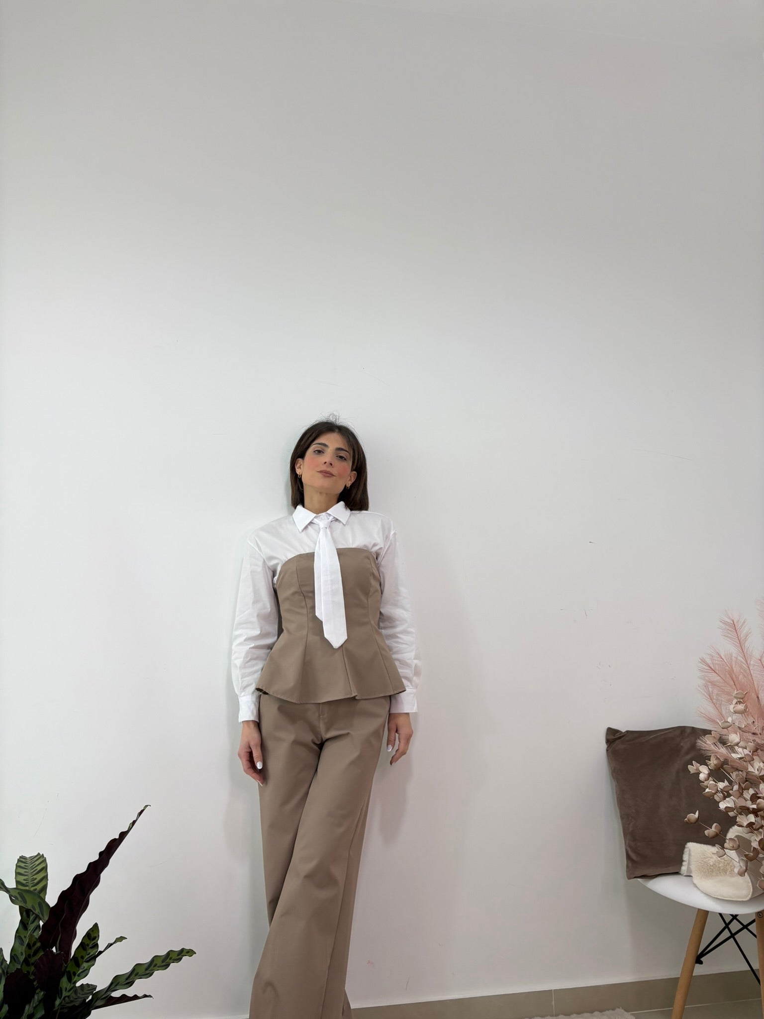 CAMICIA COTTON CON CRAVATTA