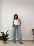 JEANS STRAIGHT HIGHT RISE - "FLARE"