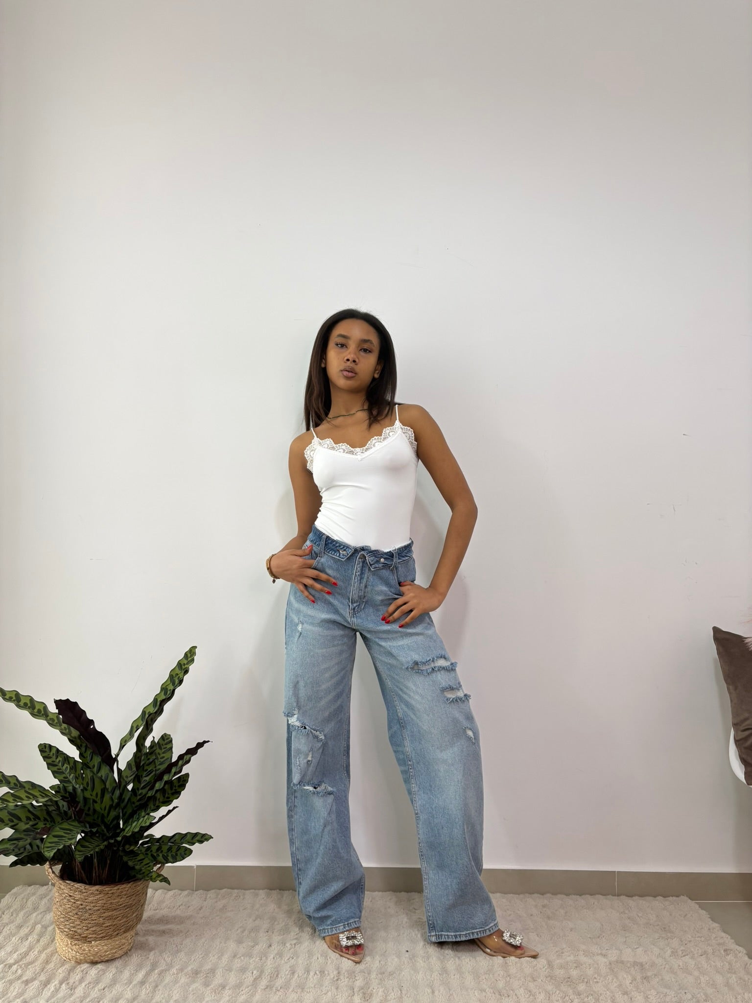 JEANS STRAIGHT HIGHT RISE - "FLARE"