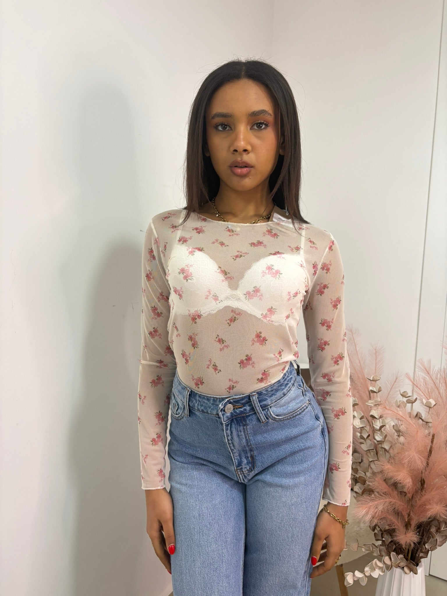 MAGLIA SEMITRASPARENTE  - " FLORAL"
