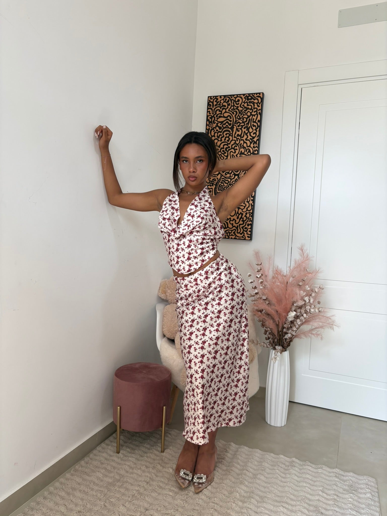 COORDINATO IN SATIN - " FLORA"