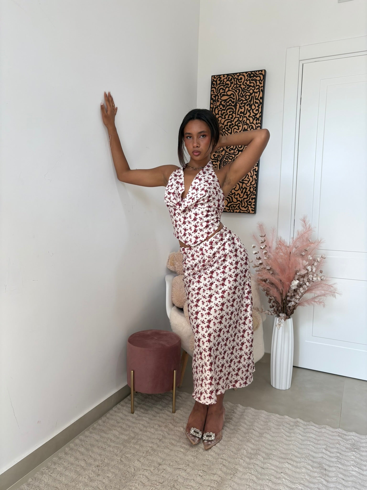 COORDINATO IN SATIN - " FLORA"
